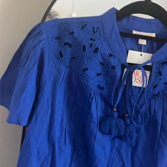 NWT Knox Rose Blue Blouse - Picture 2 of 7